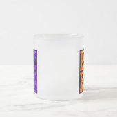 Vrede voor  Retro Rainbow-Black Matglas Koffiemok (Center)