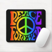 Vrede voor  Retro regenboogfoto Muismat (Met muis)