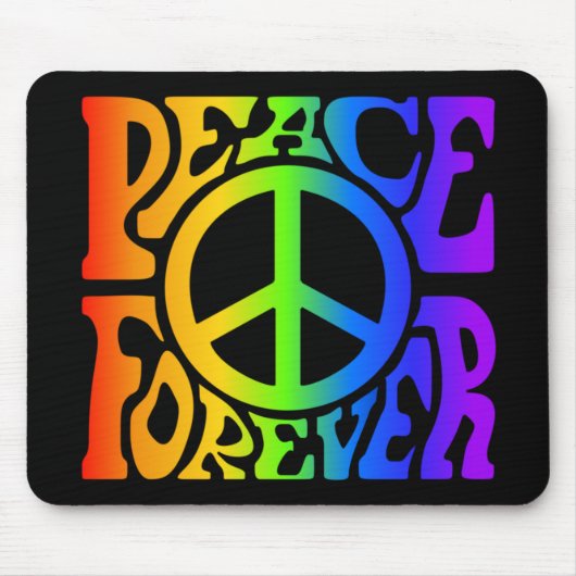 Vrede voor  Retro regenboogfoto Muismat (Voorkant)