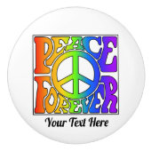 Vrede voor Retro-regenboogstandaard Keramische Knop (Voorkant)