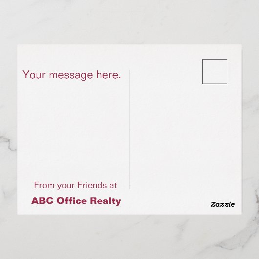 Vrede voor uw bedrijf folie feestdagen briefkaart (Achterkant)