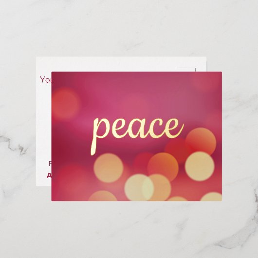 Vrede voor uw bedrijf folie feestdagen briefkaart (Voorkant / Achterkant)