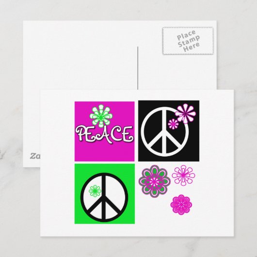 Vrede voor warme kleuren briefkaart (Voorkant / Achterkant)