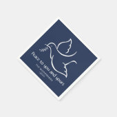 Vrede Vrede Moderne Marine Blauw en Wit Vakantie Servet (Hoek)