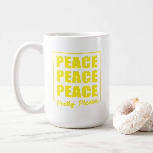Vrede Vrede Vrede Alsjeblieft Koffiemok (Met donut)