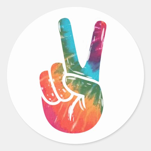 VREDE, VREDESTEKEN RONDE STICKER (Voorkant)