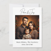 Vrede & Vreugde | Afbeelding gepersonaliseerde ker Feestdagenkaart (Voorkant)