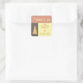 Vrede & vreugde boho vrolijke kleurenblok vakantie vierkante sticker (Tas)