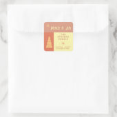 Vrede & vreugde boho vrolijke kleurenblok vakantie vierkante sticker (Tas)