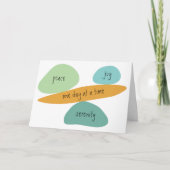 Vrede, vreugde, dienstbaarheid, één dag per keer,  kaart (Voorkant)