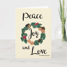 Vrede, vreugde en liefde. Aanpasbaar Feestdagen Kaart