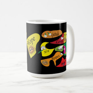 Vrede, vreugde en liefde koffiemok