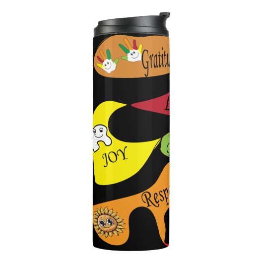 Vrede, vreugde en liefde thermosbeker (Gedraaid links)