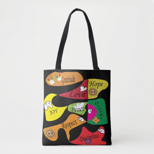 Vrede, vreugde en liefde tote bag (Voorkant)