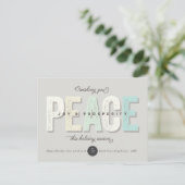 Vrede, vreugde en voorspoed, oude typografie feestdagenkaart (Staand voorkant)