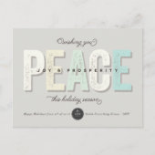 Vrede, vreugde en voorspoed, oude typografie feestdagenkaart (Voorkant)