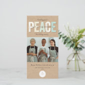 Vrede Vreugde En Welvaart Typografie Foto Bedrijf Feestdagenkaart (Staand voorkant)