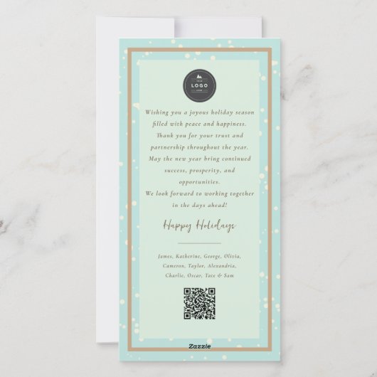 Vrede Vreugde En Welvaart Typografie Foto Bedrijf Feestdagenkaart (Achterkant)