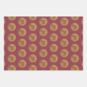 Vrede & Vreugde, Gouden Roze Groene Bourgondische  Inpakpapier Vel (Voorkant 3)