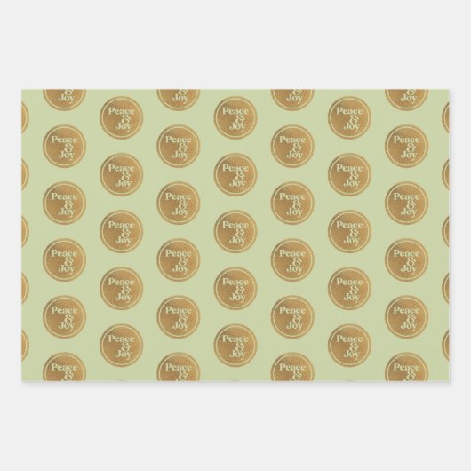 Vrede & Vreugde, Gouden Roze Groene Bourgondische  Inpakpapier Vel (Voorkant 2)