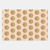 Vrede & Vreugde, Gouden Roze Groene Bourgondische  Inpakpapier Vel (Voorkant)