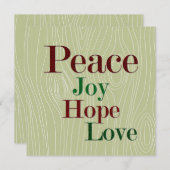 Vrede, Vreugde, Hoop & Liefde Feestdagenkaart (Voorkant / Achterkant)