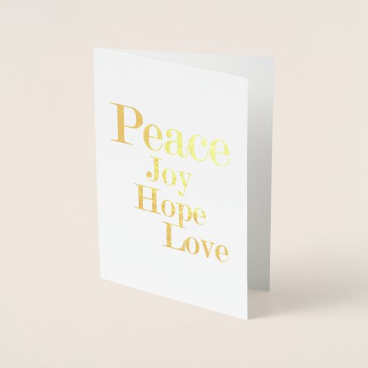 Vrede Vreugde Hoop Liefde Folie Kaarten (Voorkant)