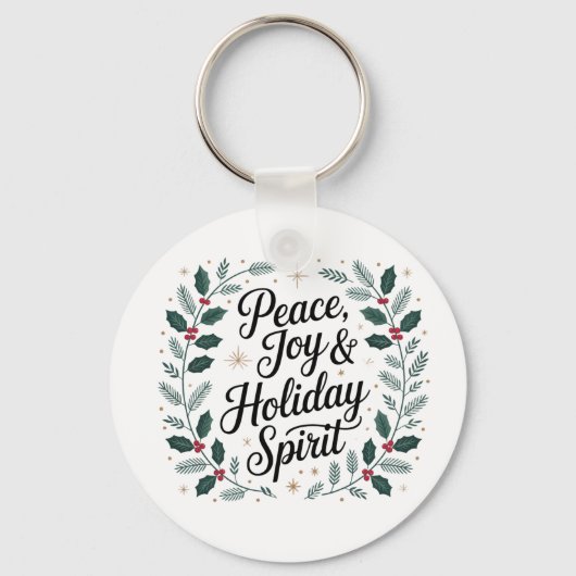 Vrede, Vreugde & Kerstsfeer Sleutelhanger (Voorkant)