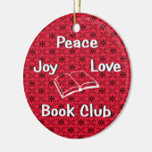 Vrede, vreugde, liefde, boek club ornament (Links)