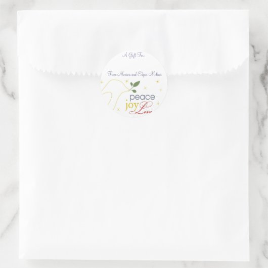 Vrede, vreugde, liefde cadeau Labels (Tas)