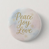 Vrede Vreugde Liefde Elegante Kerstmis Ronde Button 5,7 Cm (Voorkant)