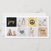 Vrede Vreugde Liefde Glanzend Gouden Vierkant Stij Feestdagenkaart (Voorkant)