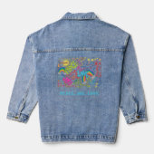 Vrede, Vreugde, Liefde Hippie jaren '60 kunst Denim Jacket (Achterkant)
