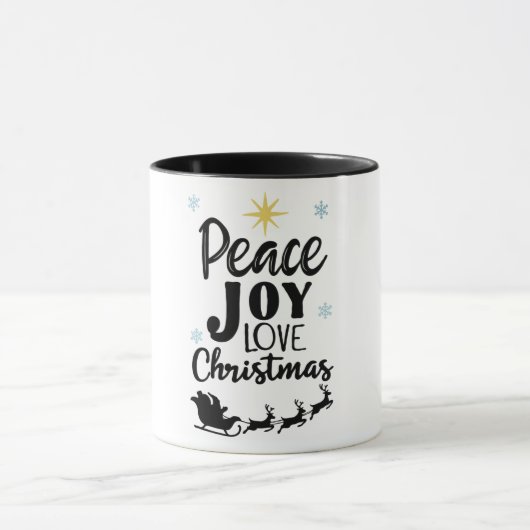 Vrede Vreugde Liefde Kerstmis | Moderne Kerstman s Mok (Midden)