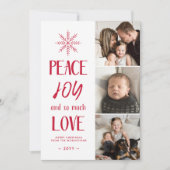 Vrede, vreugde, liefde | Rood | 3 Kerstkerst met f Feestdagenkaart (Voorkant)