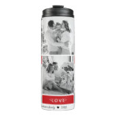 Vrede Vreugde Liefde Rood 6 Fotocollage Script Vak Thermosbeker (Voorkant)