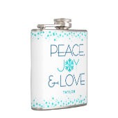 Vrede Vreugde Liefde Turquoise Vakantie Sneeuwvlok Heupfles (Rechts)