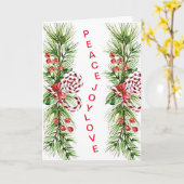 Vrede, vreugde, liefdeskerstWenskaart Kaart (Gele Bloem)