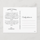 Vrede vreugde, net verloofd, kerstfoto op maat feestdagenkaart (Achterkant)