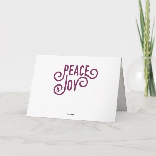 VREDE + VREUGDE (PLUM) FEESTDAGEN KAART (Achterkant)