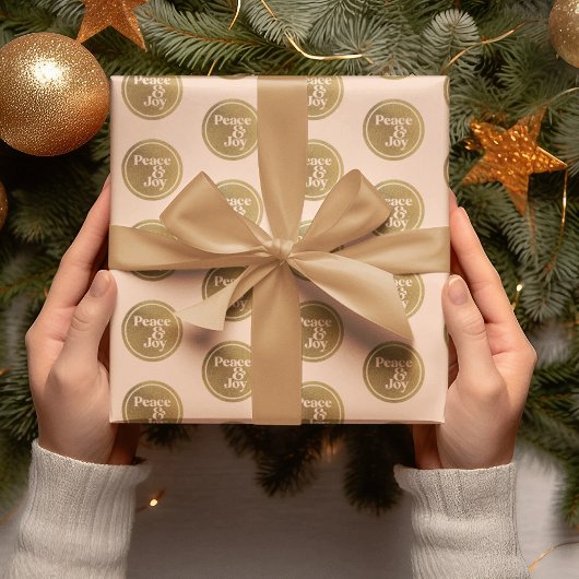 Vrede & Vreugde, Roze en Gouden Kerstvakantie Cadeaupapier