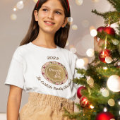 Vrede & Vreugde Roze Goud Familienaam Kerstmis Mei T-shirt