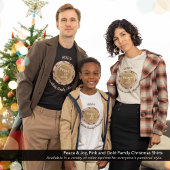 Vrede & Vreugde Roze Goud Familienaam Kerstmis T-shirt