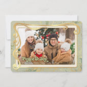 Vrede & Vreugde Salie groen & Goud Fotokaart Feestdagenkaart (Voorkant)