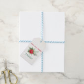 Vrede Vreugde & Wonder Rode Poinsettia Kerstmis Cadeaulabel (Met Touw)