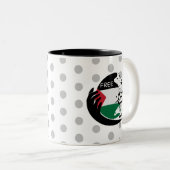 VREDE, Vrij Palestina Tweekleurige Koffiemok (Voorkant rechts)