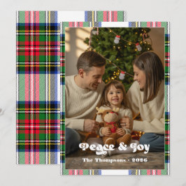 Vrede & Vrolijkheid Helle Tartan Schotland Kerstmi Feestdagenkaart