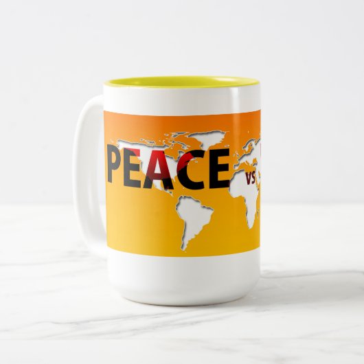 Vrede vs oorlog kleur mokken (Voorkant links)