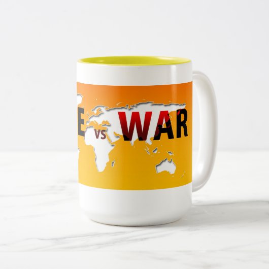 Vrede vs Oorlog mokken & bekers (Voorkant rechts)