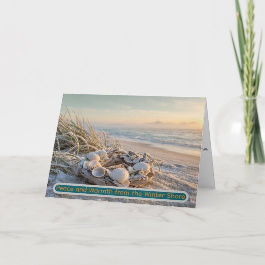 Vrede & Warmte vanuit de Winterkust • Kust- Bedankkaart (Voorkant)